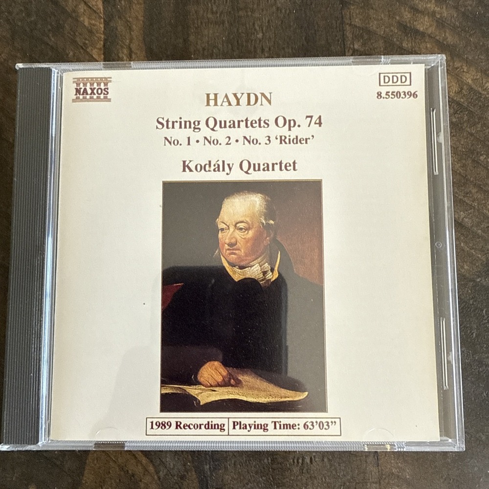 Haydn String Quartets Op 74 Nos 1-3 Kodaly Quartet Naxos CD 8.550396 1992